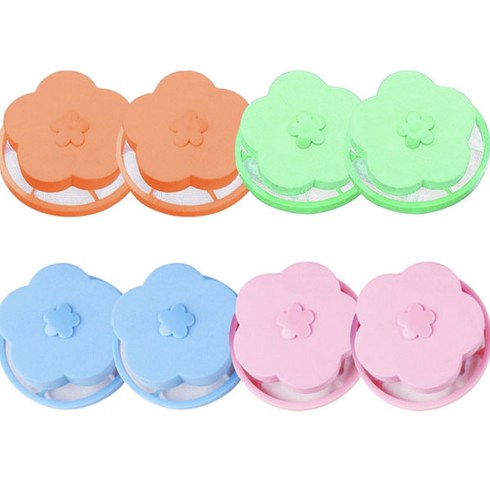 컬러 플라워 세탁기 먼지 거름망 혼합 세트, 8개