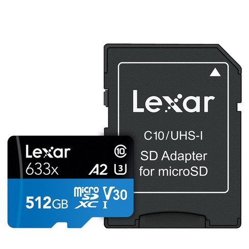 렉사 메모리 카드 SD 마이크로 고프로 블랙박스 High-Performance microSDXC UHS-I 633배속, 512GB