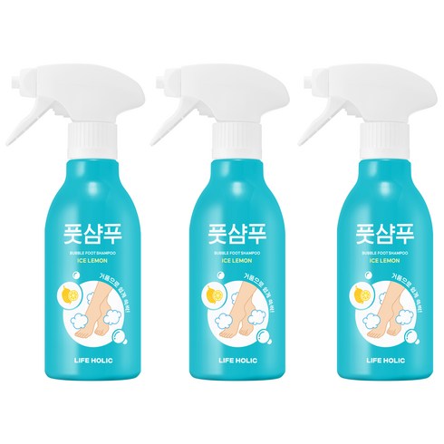 라이프홀릭 버블 풋샴푸 아이스 레몬 400ml, 1개입, 3개