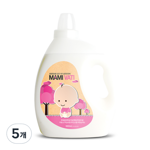 마미바티 아기 섬유유연제, 1.8L, 5개