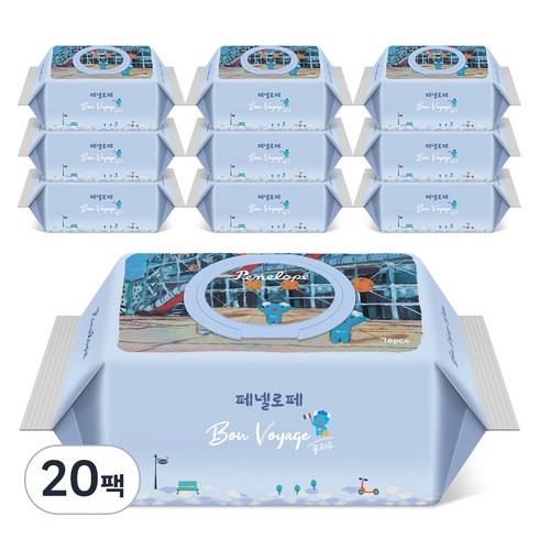 페넬로페본보야지 - 페넬로페 본보야지 퐁피두 아기물티슈 캡형, 75g, 70개입, 20개