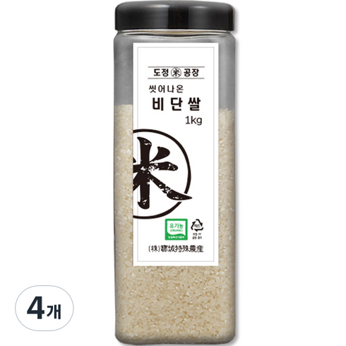 도정공장 유기농 비단쌀 백미, 1kg, 4개