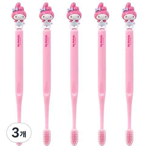 아텍스 산리오캐릭터즈 마이멜로디 피규어 칫솔, 핑크, 3개, 5개입