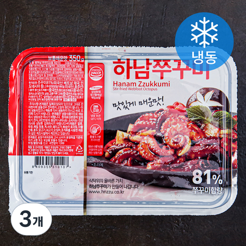 하남쭈꾸미 보통 매운맛 (냉동), 350g, 3개