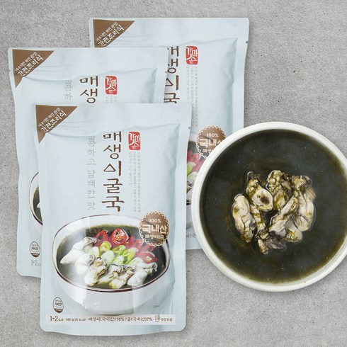 굴국밥 - 청조푸드 가마솥 깔끔하고 담백한 매생이 굴국, 500g, 3개