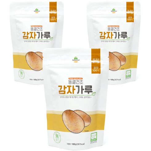 감자가루 - 산마을 동결건조 감자가루, 100g, 3개