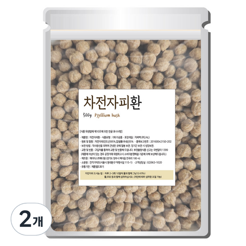 2023년 가성비 최고 차전자피 - 천지가약초 차전자피 환, 500g, 2개