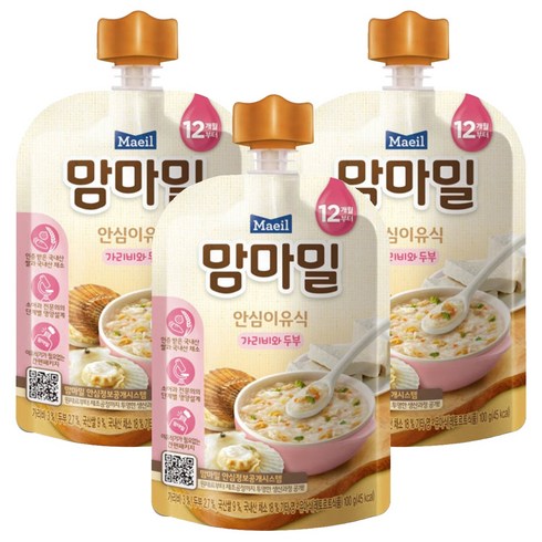 맘마밀 안심 이유식, 100g, 3개