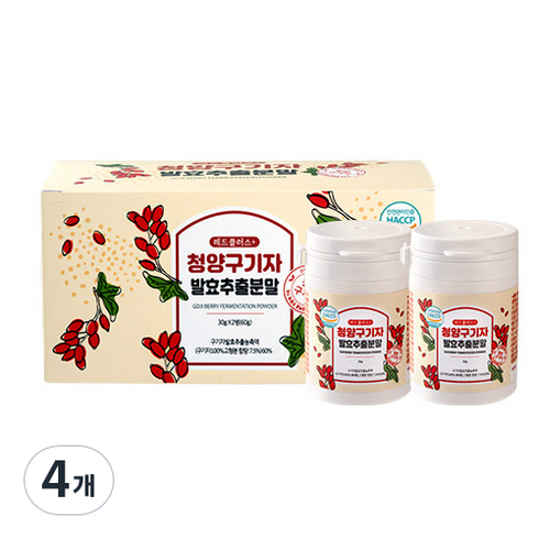 글로벌비엠에스 레드플러스 청양구기자발효추출분말 2p, 4개, 60g