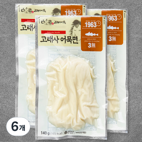 고래사어묵 어묵면, 140g, 6개