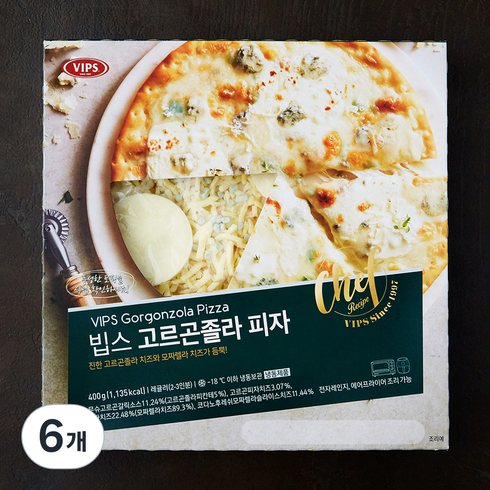 빕스 고르곤졸라 피자 (냉동), 6개, 400g