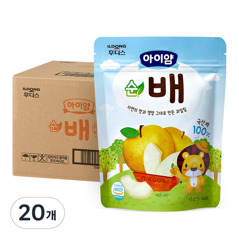 일동후디스 아이얌 동결건조 과일칩 순배, 15g, 20개