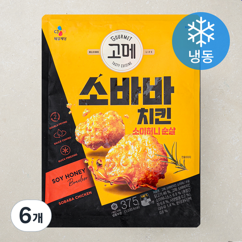 고메소바바치킨 - 고메 소바바치킨 소이허니 순살 (냉동), 375g, 6개