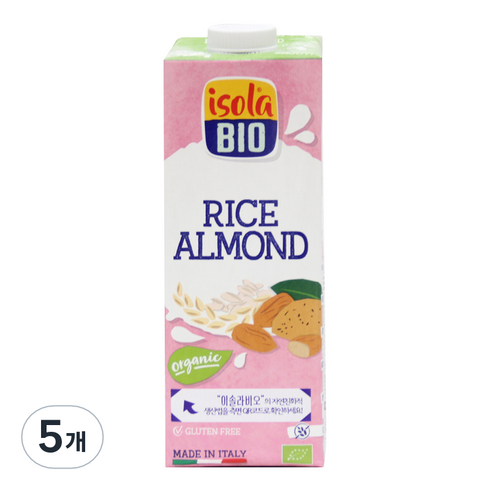 이솔라비오 유기농 쌀 아몬드 음료, 1000ml, 5개