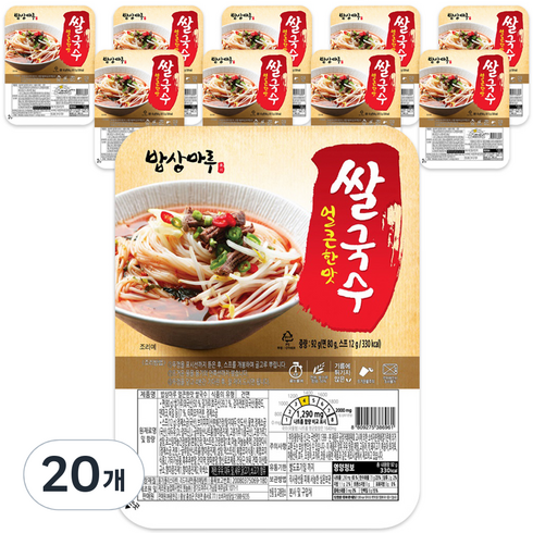 밥상마루 쌀국수 얼큰한맛, 92g, 20개