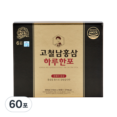 2023년 가성비 최고 하루한포홍삼 - 고철남홍삼 하루한포 홍삼 스틱, 100ml, 6개