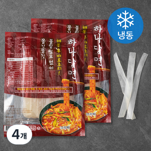 불릴 필요 없는 넓적 하나당면 (냉동), 1kg, 4개