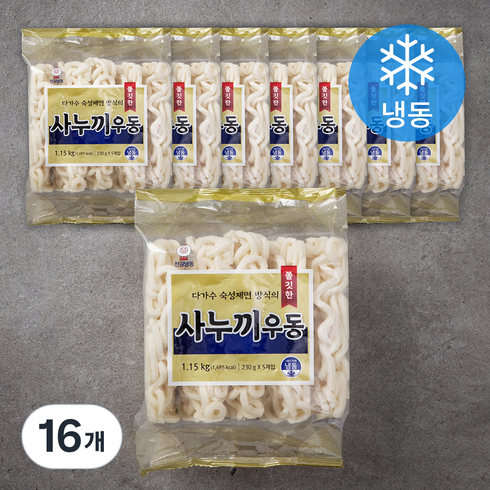 천일사누끼우동 - 천일냉동 쫄깃한 사누끼우동 (냉동), 1.15kg, 16개