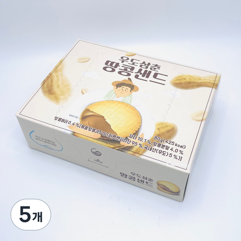 우도삼춘 제주 땅콩샌드 12p, 80g, 5개