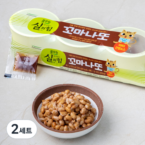 풀무원 살아있는 실의힘 꼬마나또 버터 간장소스 3개입, 89.7g, 2세트
