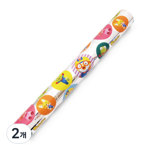 투영디자인 뽀로로 포장지 중 37.5 x 1800 cm, 실버, 2개