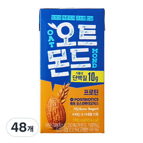 오트몬드 - 롯데칠성음료 오트몬드 프로틴, 190ml, 48개