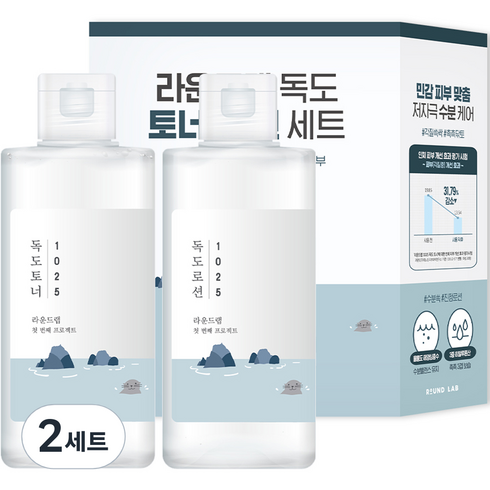 독도로션 - 라운드랩 독도 토너 200ml + 로션 200ml 세트, 2세트