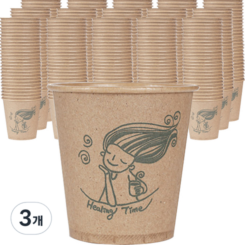힐링타임 ECO 크라프트 종이컵 184ml, 400개입, 3개