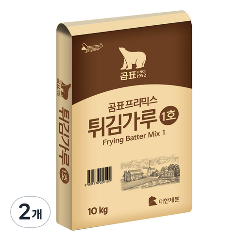 곰표 튀김가루 - 튀김가루 1호, 10kg, 2개