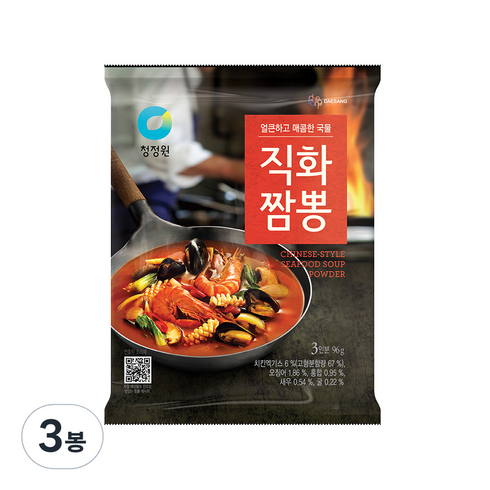 짬뽕 - 청정원 직화짬뽕분말, 96g, 3개