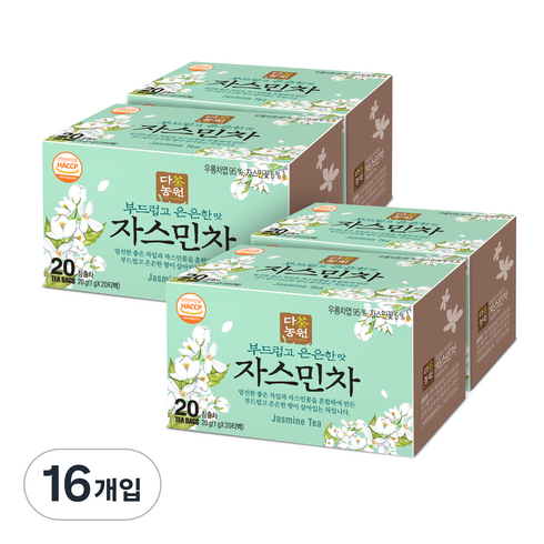 다농원 자스민차 20p, 1g, 20개입, 16개