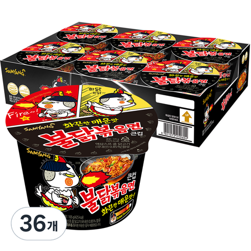 삼양 불닭볶음면 큰컵 105g, 36개