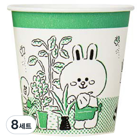 릴팡 브라운앤프렌즈 홈파티 종이컵 184ml x 50p 세트 랜덤발송, 8세트