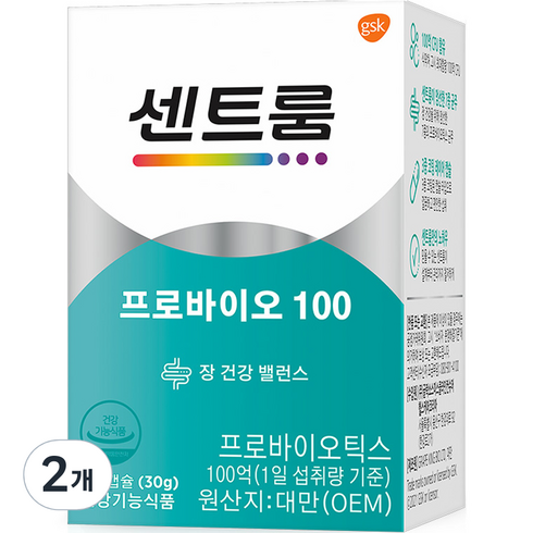 센트룸 프로바이오 100 유산균 30g, 60정, 2개