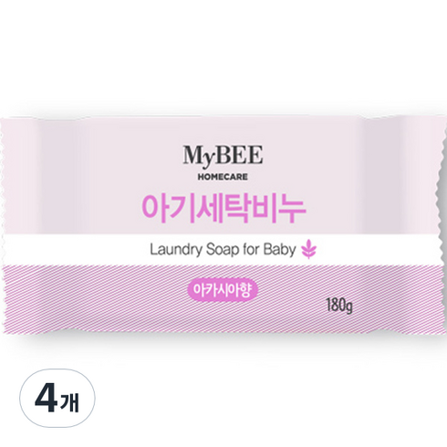 마이비 아기 세탁비누 아카시아향 180g, 4개