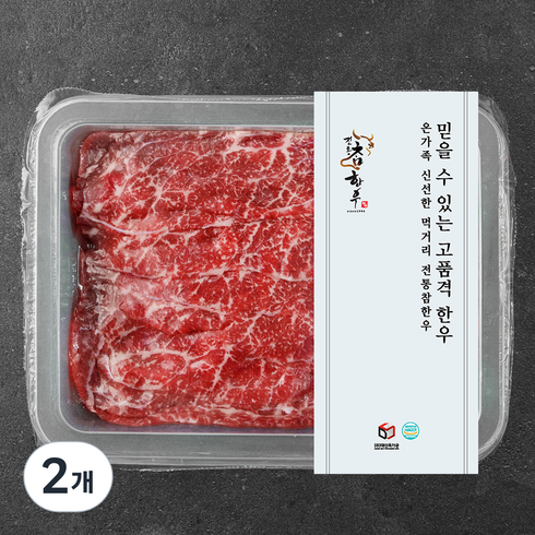 전통참한우 소고기 1등급 불고기용 (냉장), 300g, 2개