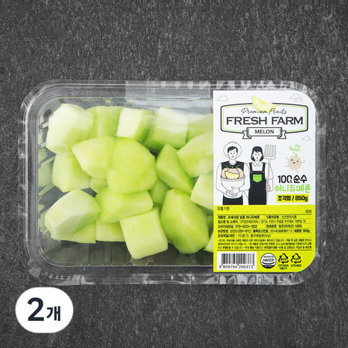 2023년 가성비 최고 멜론 - 프레쉬팜 달콤 허니듀메론, 850g, 2개