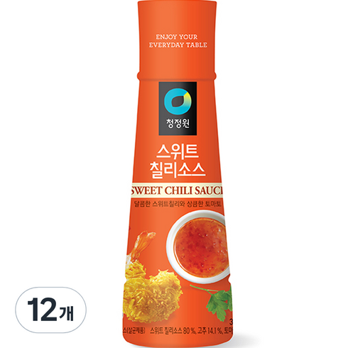 핫도그 80g 20팩스위트칠리케첩 300g 1병 - 대상 청정원 스위트칠리소스, 12개, 365g