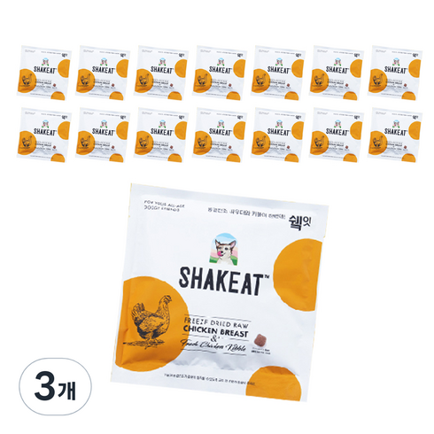 쉨잇 생후 3개월 이상 파우치 박스 강아지 건식사료 15p, 닭, 1.2kg, 3개