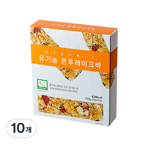 유가원 유기농 콘후레이크바, 20g, 10개