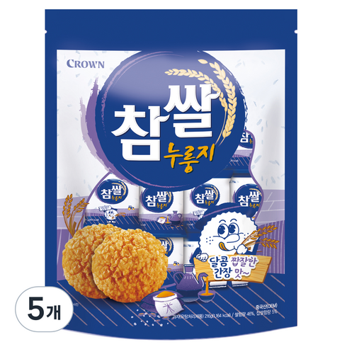 찹쌀누룽지 - 크라운 참쌀 누룽지 24p, 216g, 5개