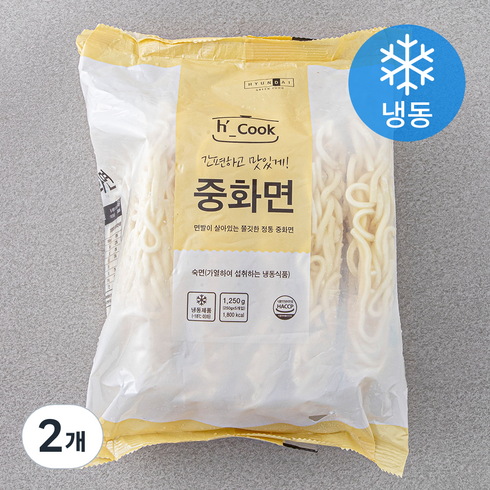 냉동중화면 - 에이치쿡 중화면 5입 (냉동), 1.25kg, 2개