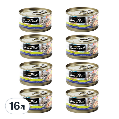 퍼시캣 프리미엄 포뮬라 고양이 주식캔, 참치 + 실꼬리돔 혼합맛, 80g, 16개