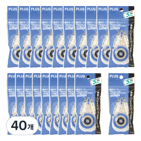 플러스 화이퍼mini 수정테이프 WH-505 KR, 블루, 40개