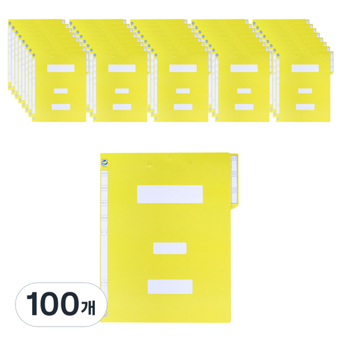 에코청운 종이 정부화일 A4, 노랑, 100개