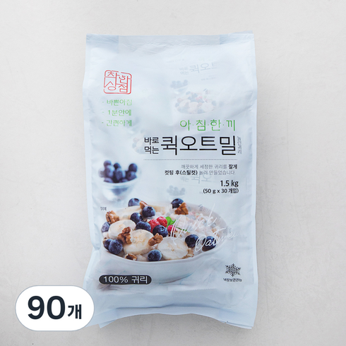 착한상점 아침한끼 바로먹는 퀵오트밀, 50g, 90개