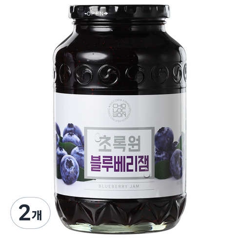 블루베리쨈 - 초록원 블루베리잼, 1kg, 2개