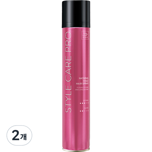 미쟝센 스타일케어 프로 내추럴홀드 헤어스프레이, 300ml, 2개