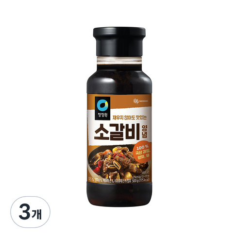 갈비양념 - 청정원 소갈비양념, 500g, 3개