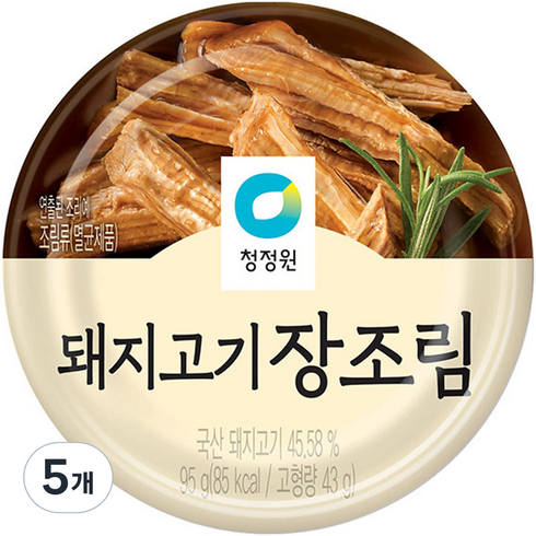 대상 청정원 돼지고기 장조림, 95g, 5개